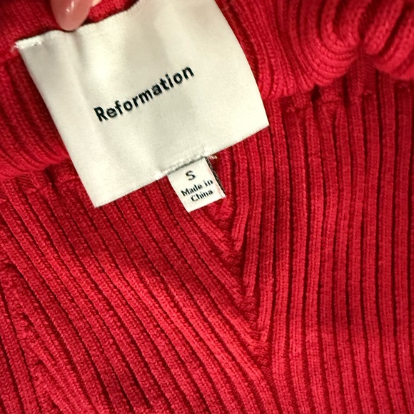 Reformation Red Ribbed Tank Top - Picture 5 of 5